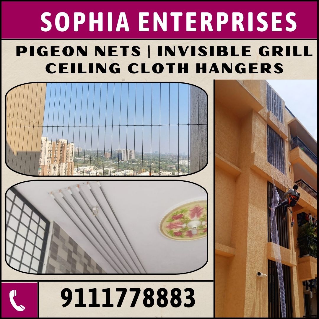 We Offering Best Quality Balcony Safety Nets, Anti Bird Netting Service, Pigeon Control Nets, Pull & Dry Cloth Hangers and Invisible Grill Service at Low Price.